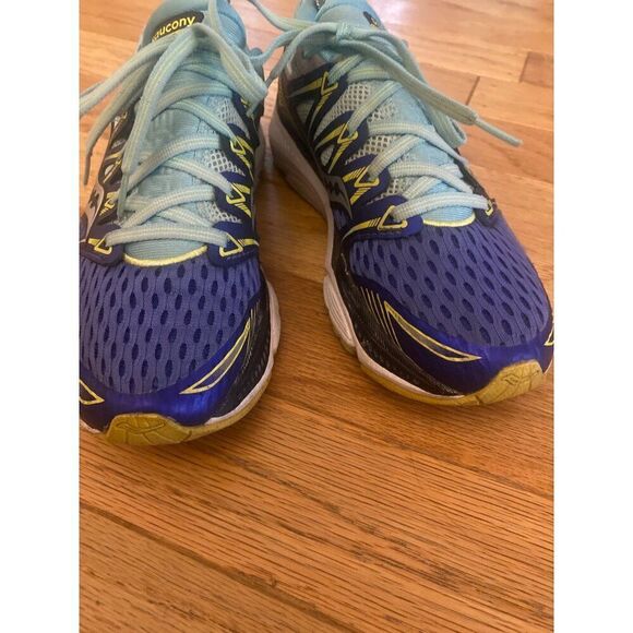 Saucony ISO Series Running Shoes Women's Athletic Sneakers Blue/Yellow Size 9 - Picture 2 of 9